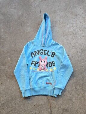 y2k Angel Blue Friends Kawaii Hoodie 140 J Fashion Blue Kids Girls